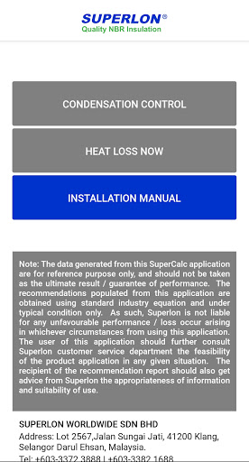 Superlon Thickness Calculation Screen 2