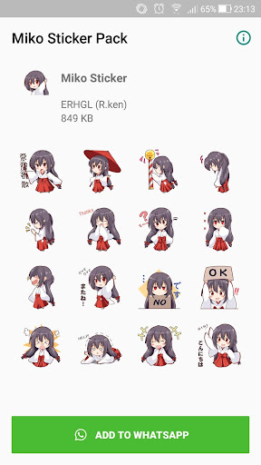 Android application Miko Stickers (WAStickerApps) screenshort