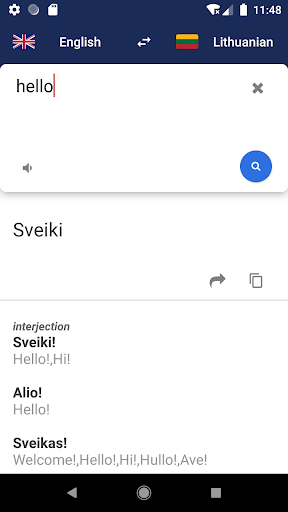 Android application Lithuanian English Dictionary screenshort
