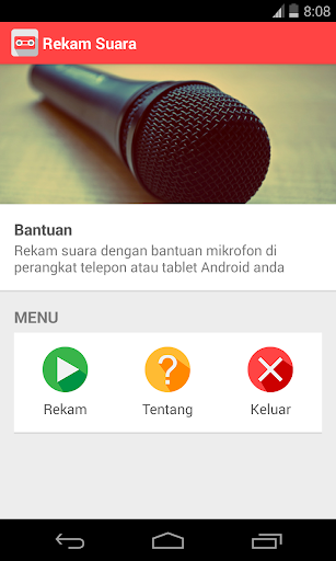 Android application Rekam Suara screenshort