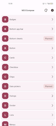 Android application Compose Material Design 3 screenshort