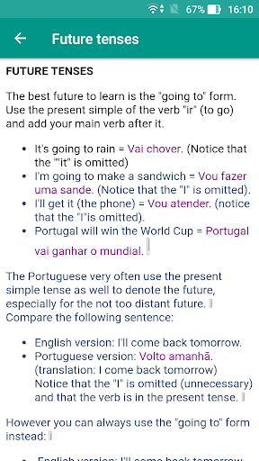 Portuguese Grammar Screen 2