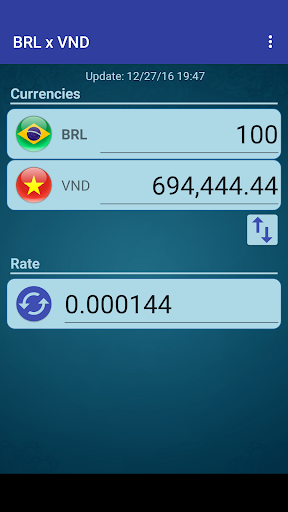 Android application Brazil Real x Vietnamese Dong screenshort