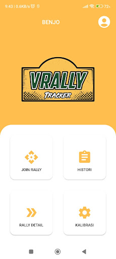 Android application VRally Tracker screenshort