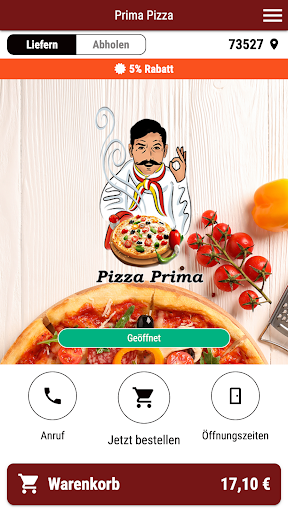 Android application Prima Pizza screenshort