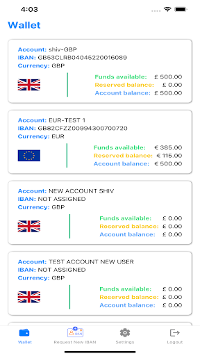 Android application CFS ZippTech Wallet screenshort