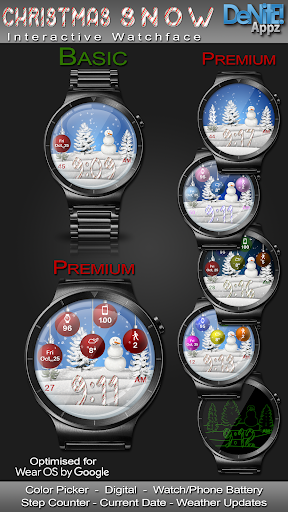 Android application Christmas Snow HD Watch Face screenshort