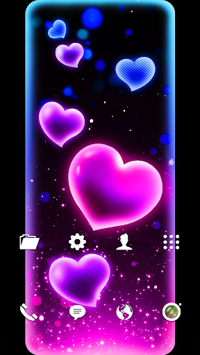 Android application Wallpaper-Neon Lovely Hearts screenshort