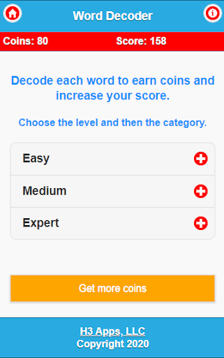 Android application Word Decode Game screenshort