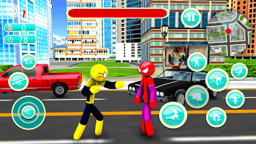 Android application Spider Stickman Rope Hero War screenshort