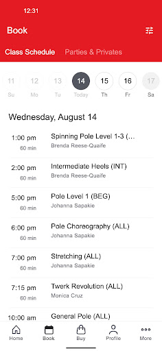 Screenshot of Pole Fitness Studio