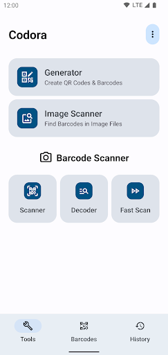 Android application Codora - QR Code/Barcode Tools screenshort