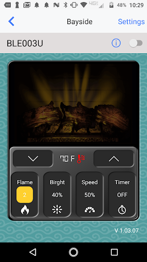 Android application Bayside Fireplace Bluetooth Ap screenshort