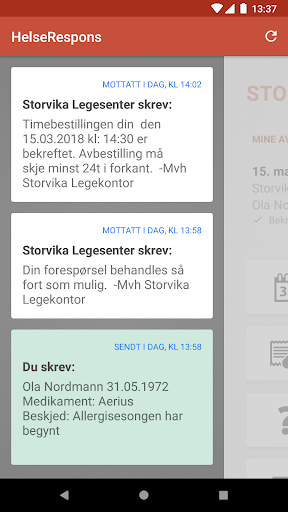 HelseRespons Screen 2