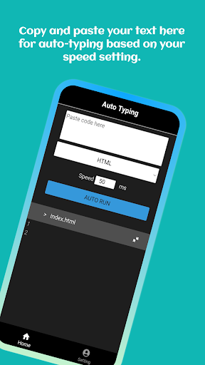 Android application Auto Typing screenshort