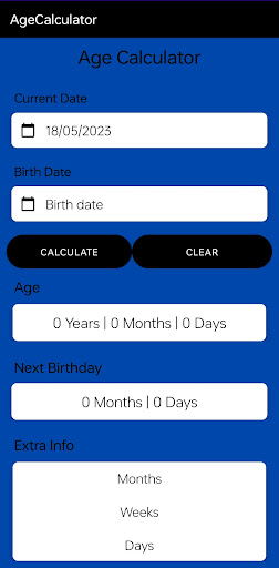 Android application Age Calculator screenshort
