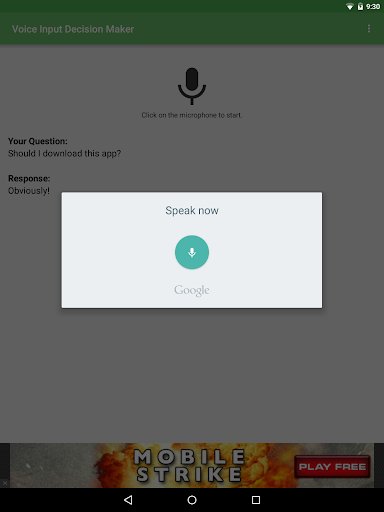 Voice Input Decision Maker Screen 3