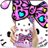 Cute Kitty Face Bowknot Cartoon Theme icon