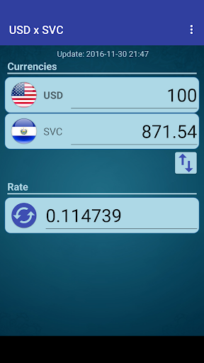 Android application US Dollar to Salvadoran Colon screenshort