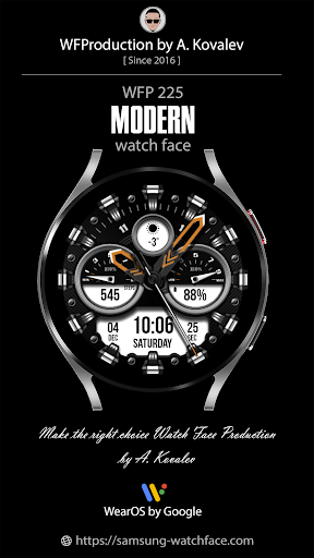 Android application WFP 224 Modern watch face screenshort