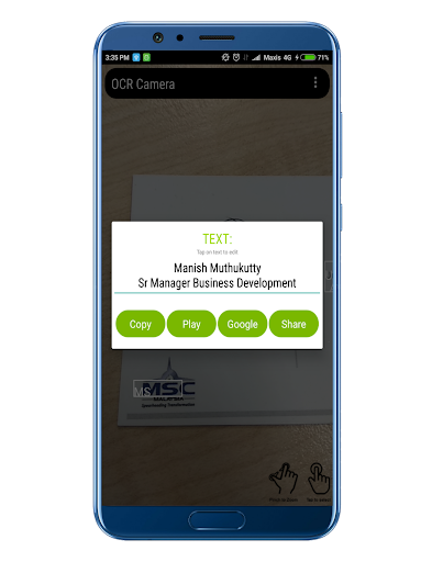 OCR Camera - Read text from ph Screen 2