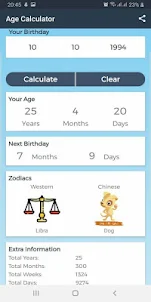 Age & Zodiac Calculator