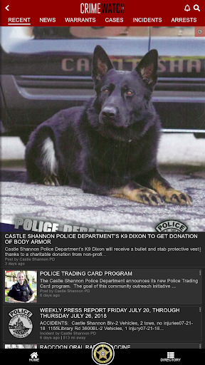 Android application CRIMEWATCH screenshort