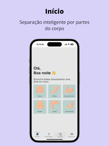 Android application Testes Ortopédicos screenshort