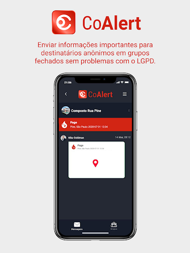 Android application CoAlert screenshort