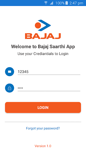 Android application Bajaj Saarthi screenshort