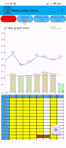 Android application Weight Watch screenshort
