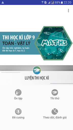 Android application Ôn tập toán lớp 9 screenshort