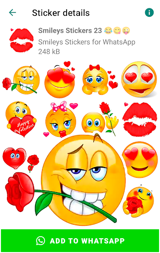 Android application Smiley Stickers for WhatsApp screenshort