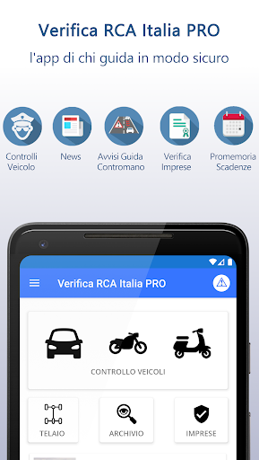 Android application Verifica RCA Italia PRO screenshort