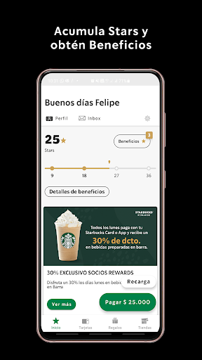 Android application Starbucks Chile screenshort