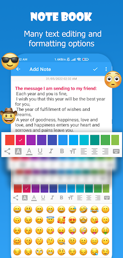 Android application note book screenshort