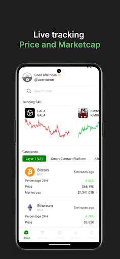 Android application Crypto Tracker - Market Price screenshort