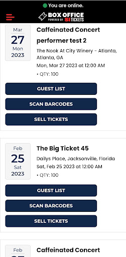 Android application SI Tickets Boxoffice (POS) screenshort