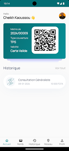 Android application Assur'Care screenshort