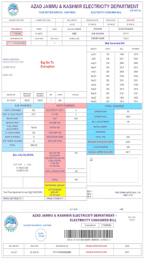 AJK Electricity Bill Viewer Screen 3