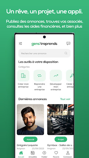 Android application Genstreprends - Entreprenez screenshort