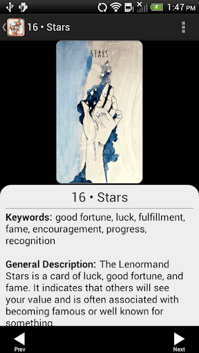 Screenshot of Scrying Ink Lenormand