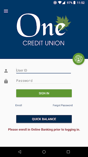 Android application One Credit Union - Vermont screenshort