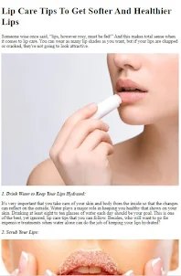 Care For Your Lips Tips