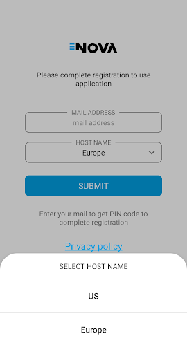 Android application eNova screenshort