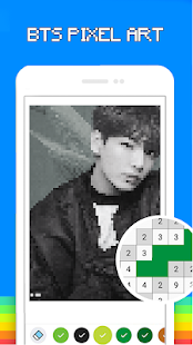 BTS Pixel Art Free Color By Number Coloring Book
