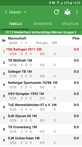 Android application TV Ratingen Handball screenshort