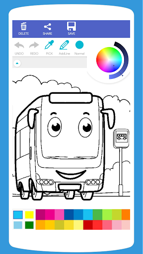 Cute Bus Coloring Book