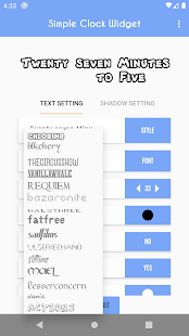 Widget Orologio: schermata Word Clock