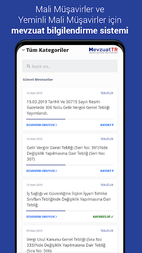 Android application MevzuatTR screenshort